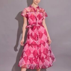 Alden Adair Rachel Toile pink dress NWT size small